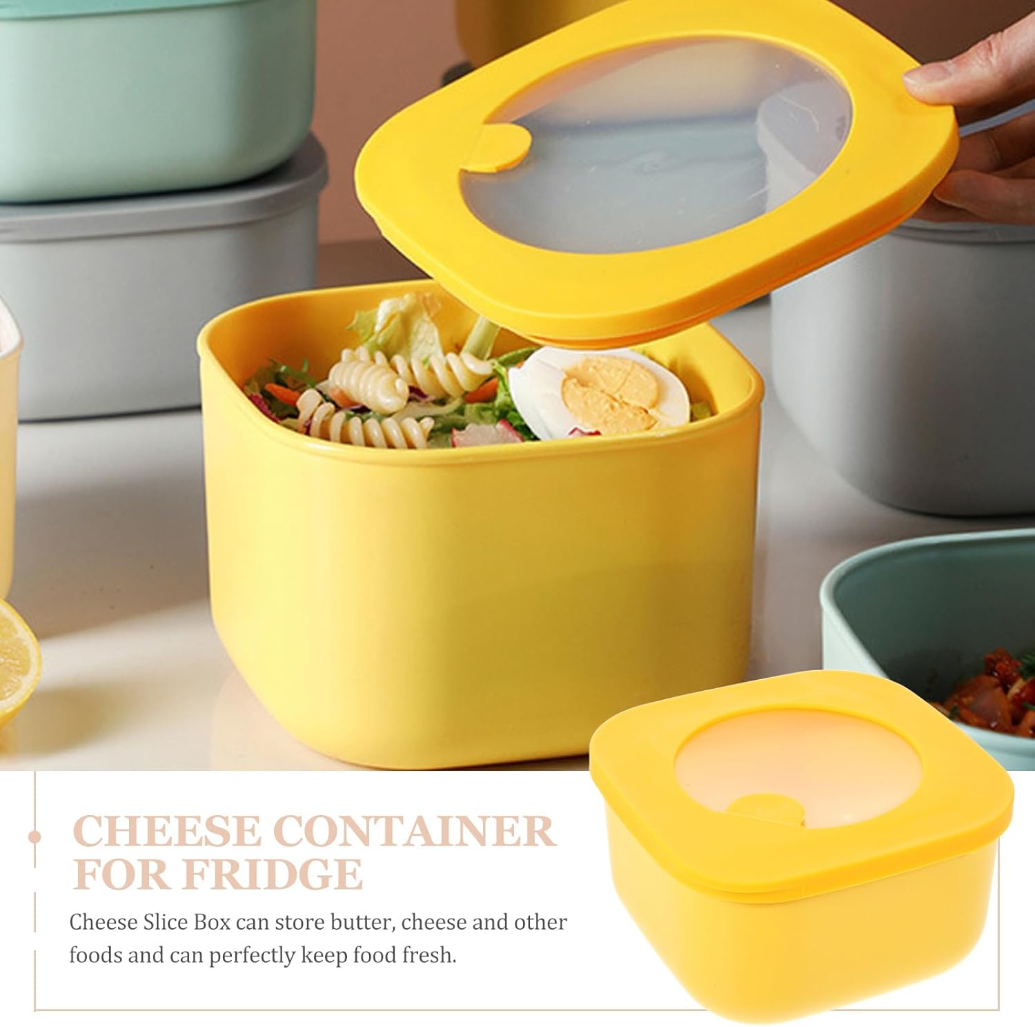 Yellow Food Snacks - 4,7 * 2,5'' geschnittener Käsebehälter für