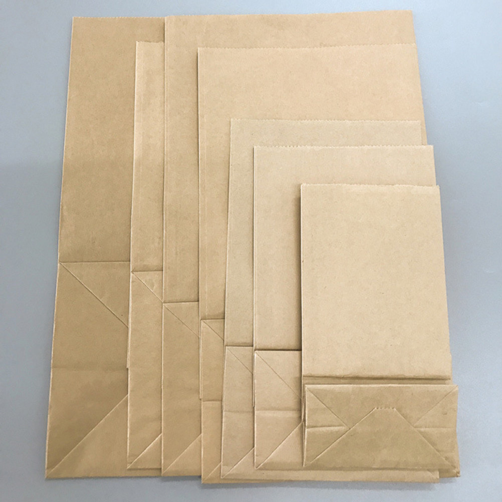 Food Snacks Packaging - Kraftpapier-Lebensmittelbeutel, 100er-Pack, mit offenem oberen Ende