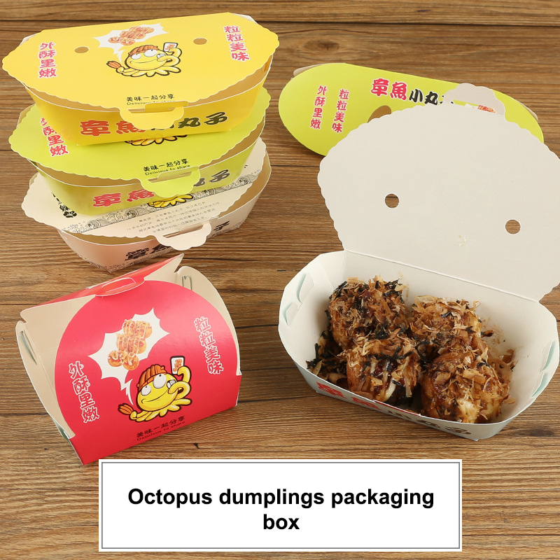 Food Snacks Box - 100Pcs Einweg Cartoon Octopus Ball Verpackung
