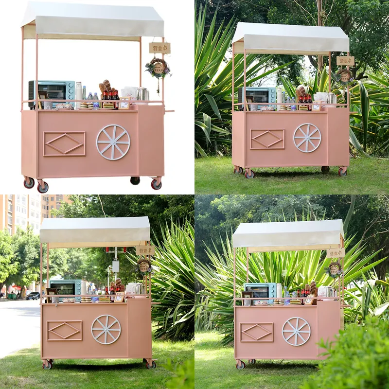 Snacks Food Stall - Mobiler Hand-Snack-Wagen für den Außenbereich, Nachtmarkt-Imbisswagen,