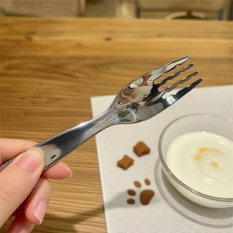 Food And Snacks Ideas - Kompaktes Edelstahl-Löffel- und Gabel-Set für Kinder