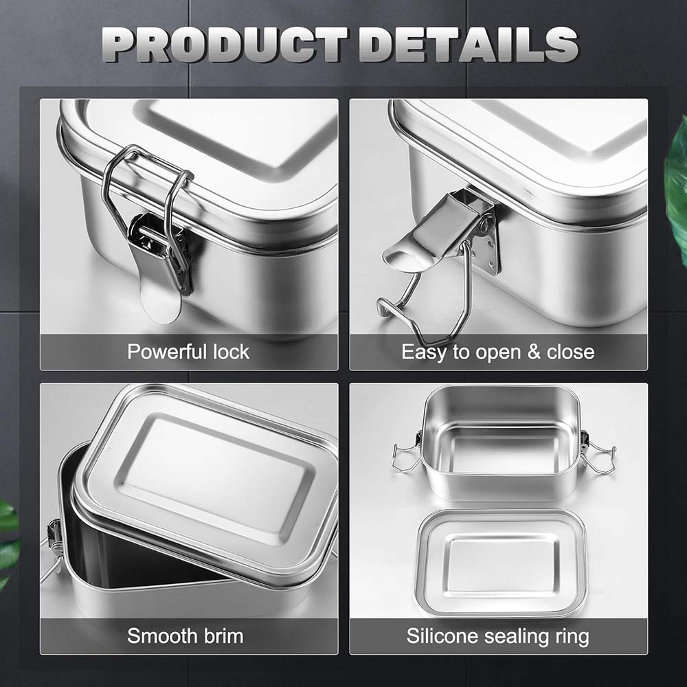 4 Stück Edelstahl-Bento-Box, M – Food Snacks Box Bewertung und Preis
