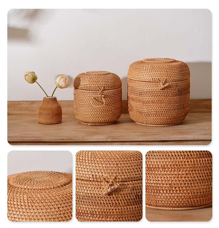 Handgewebte Rattan-Tee-Aufbewa – Food Snacks Box Bewertung und Preis