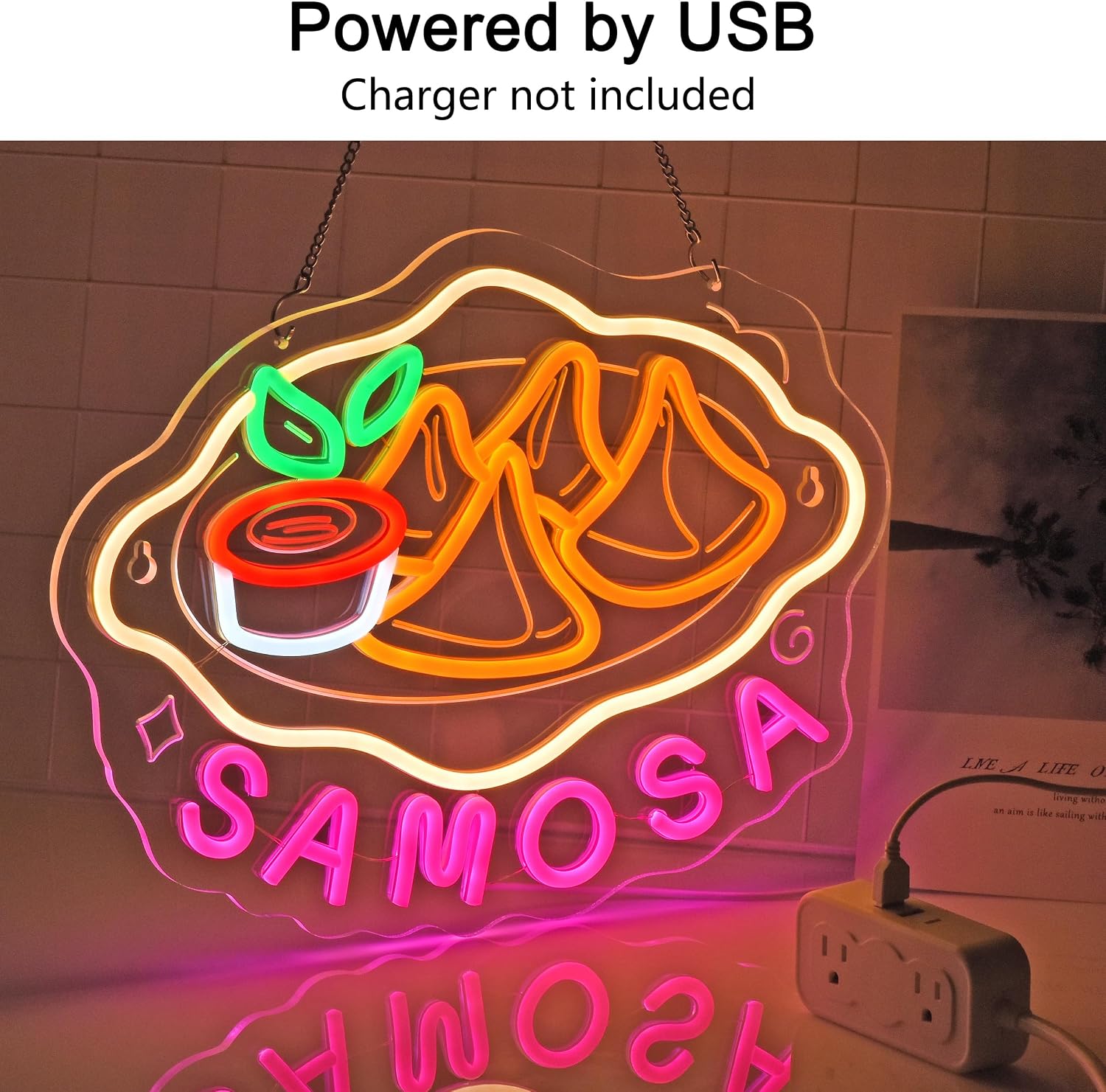 Samosa Food Neon-Schild LED-Wa – Food Snacks Indian Bewertung und Preis